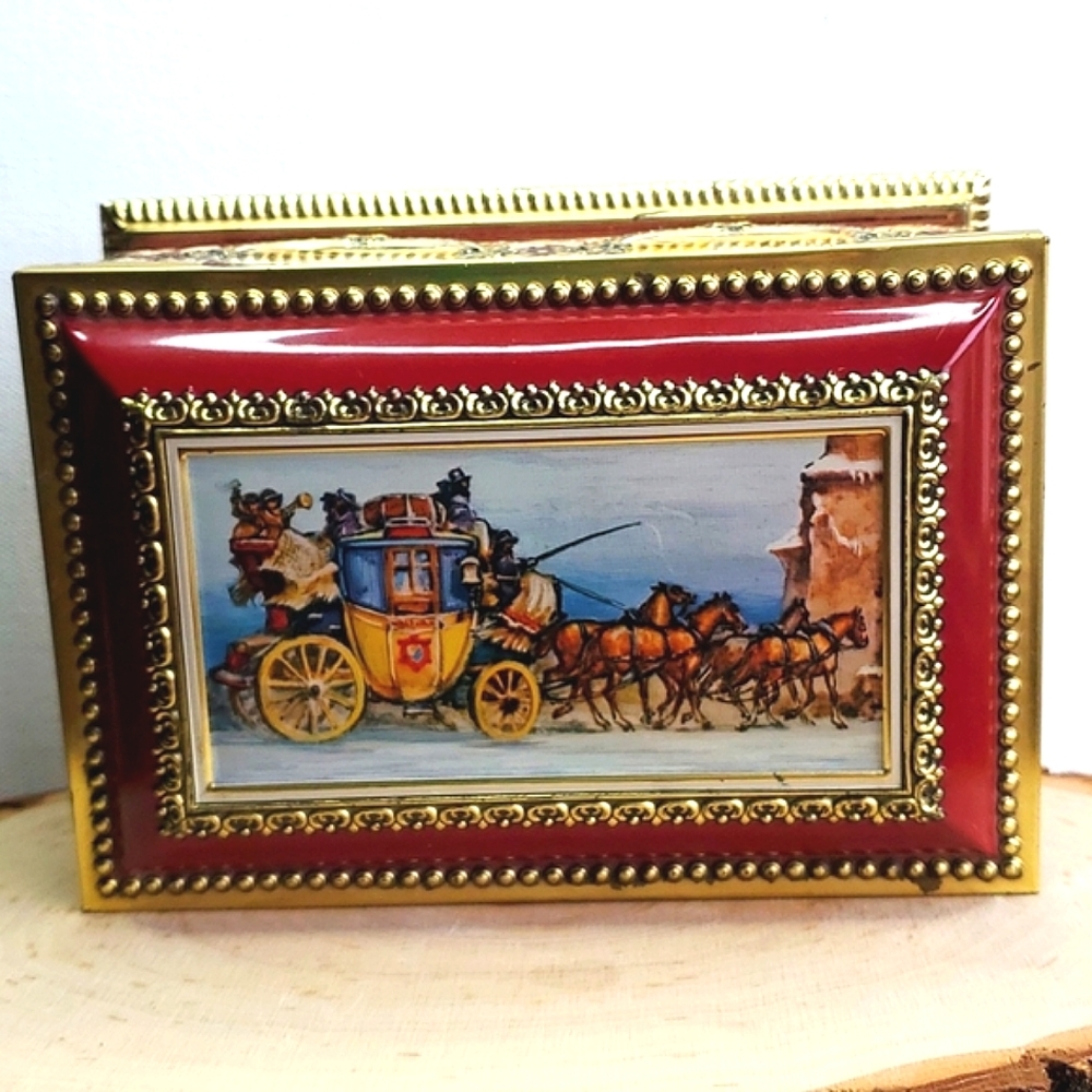 Vintage Cookie Carriage Tin Box Klann Quality West Germany
